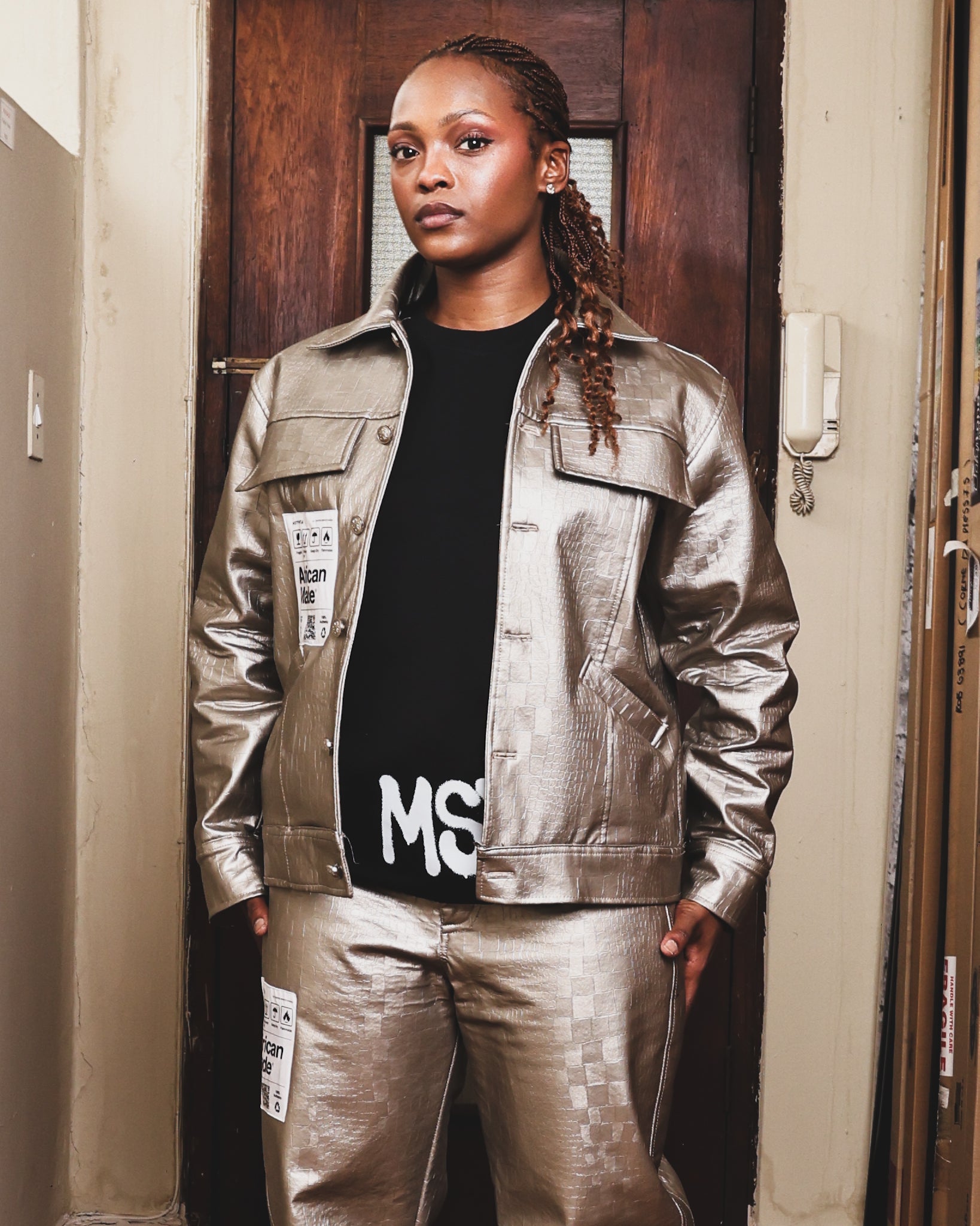 Gold Metallic Two Piece