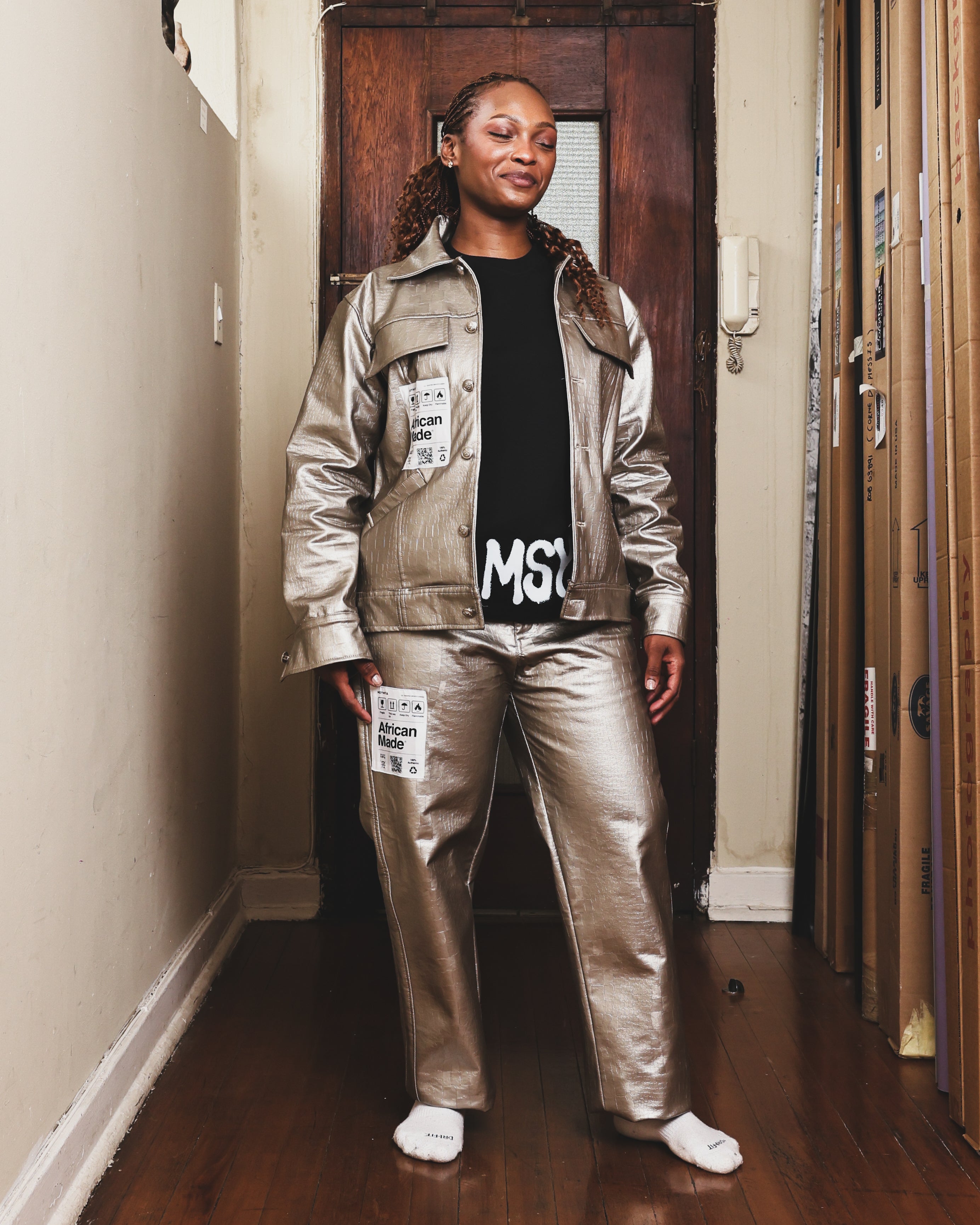 Gold Metallic Two Piece