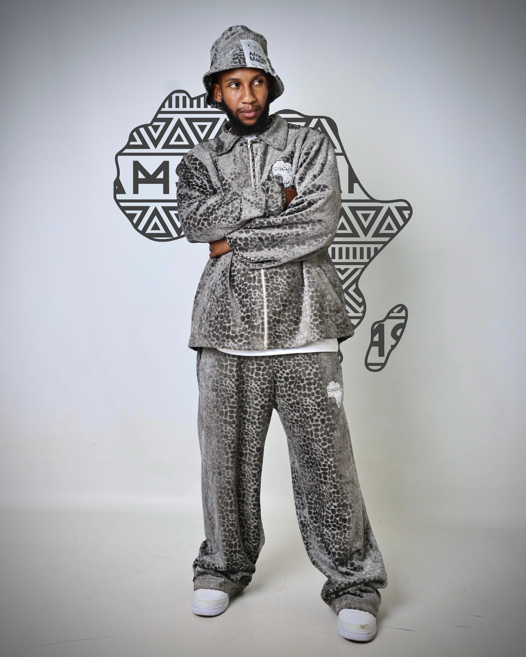 Grey leopard print 2 piece