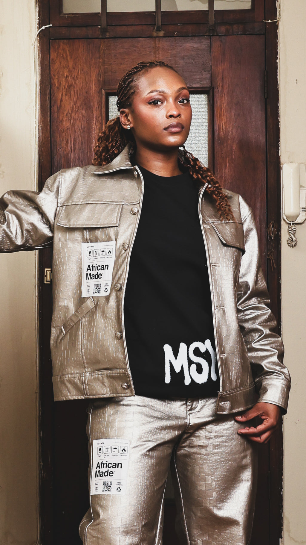 Gold Metallic Two Piece